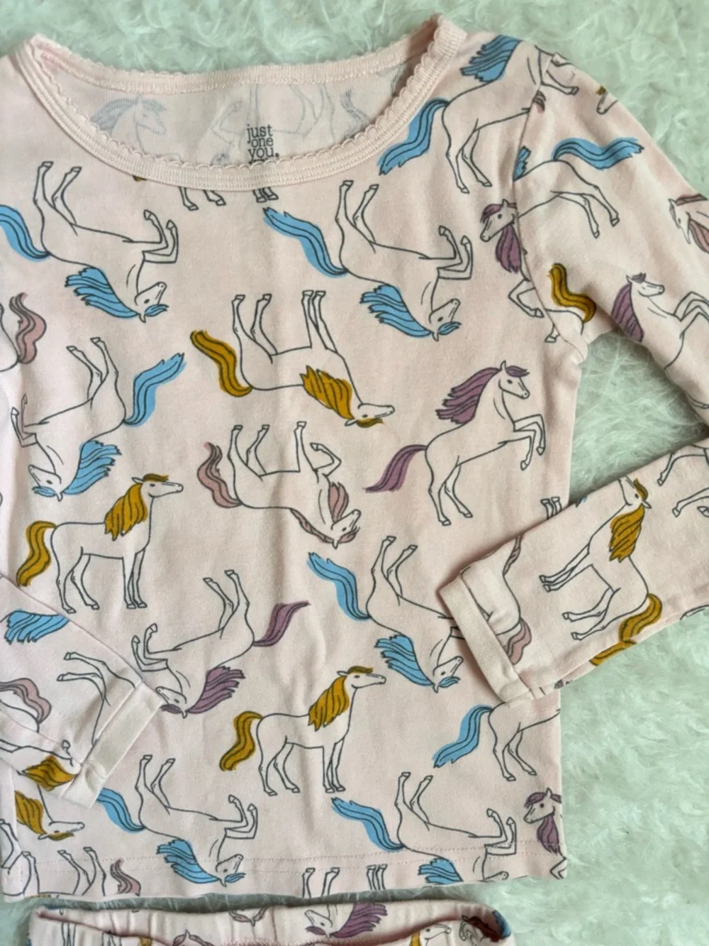Carter's Girls Light Pink Whimsical Colorful Unicorn AOP Pajama Set
